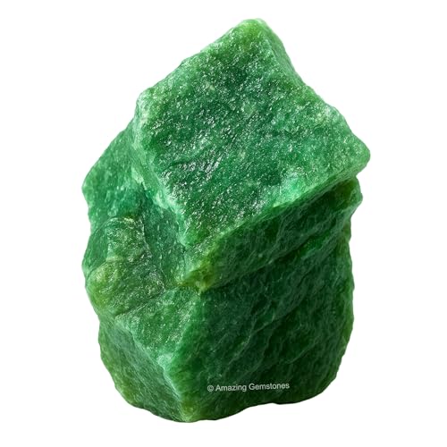Image of Amazing Gemstone Dark Green Aventurine Raw Crystals and Healing Stones, Natural Rocks for Tumbling - DIY Raw Stones and Crystals, 2 Pieces