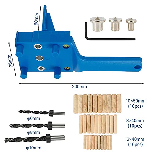 41Pcs Woodworking Doweling Jig Kit 6/8/10 mm Handheld Wood Dowel Drilling Guide, Drill Guide Metal Sleeve Wood Drilling Doweling Hole Saw Tools (41PCS) 2 41Pcs Woodworking Doweling Jig Kit 6/8/10 mm Handheld Wood Dowel Drilling Guide, Drill Guide Metal Sleeve Wood Drilling Doweling Hole Saw Tools (41PCS) - Image 2