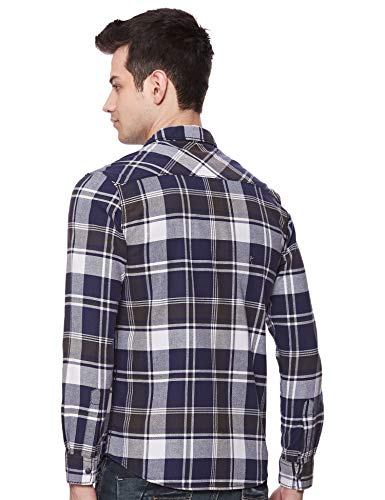 Image of Spykar Men's Checked Slim Fit Shirt