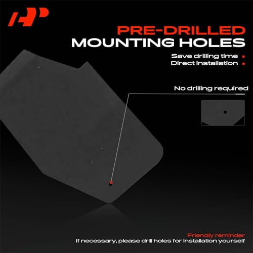 Image of A-Premium Set of 4PCS Mud Flaps Splash Guards Mudguards Mudflaps with Hardware Kits Accessory Compatible with Honda Pioneer 1000-5, 2016-2018, Utility Vehicle (UTV), Black, Front and Rear | Compatible with Honda Pioneer 1000-5 2016-2018, Set of 4 Front and Rear