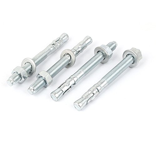 Aexit Blue Zinc Anchors Plated Screw Type Car Repair Expansion Bolt Stud Anchors M12x120mm 4pcs