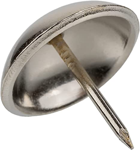 Nickel Plated Round Head Upholstery Tacks | 1/2" Diameter × 1/2" Long | Pack Of 50 | Decorative Nail Heads For Furniture | Ua-Frh12-N #TOP1