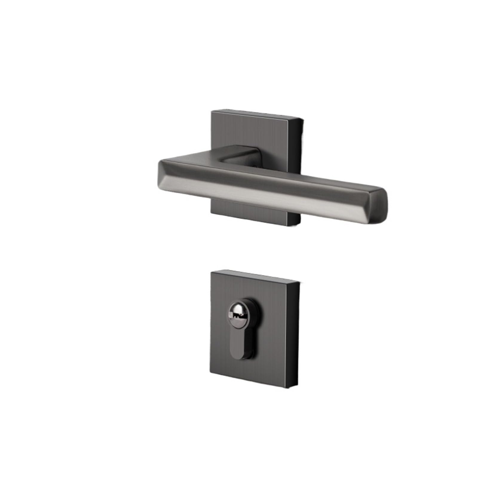 NYRXRYTCA Zinc Alloy Split Indoor Door Lock Simple Black Bedroom Study Magnetic Silent Door Handle(Galaxy Gray Magnetic)