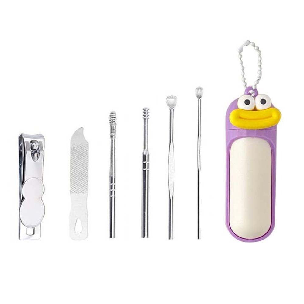 6Pcs Set Decorative Cute Cartoon Mini Nail Clipper Hand Toe Clipper Keychain Pendant Manicure Tool for Home — view 4