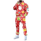 Generisch Modischer Herrenanzug mit Druck für Festliche Winterevents gesellige Treffen als Bequeme warme Maßkonfektion (Red, XL)