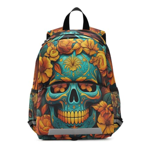 Sac à dos maternelle art floral crâne parfait pour la récréation des petits
