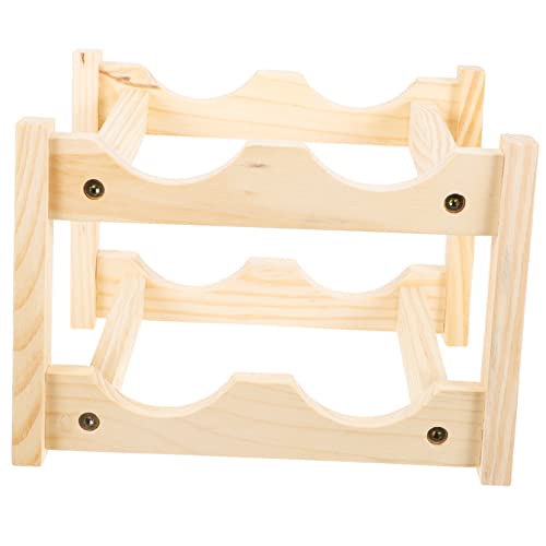Soporte moderno para botellas de vino de madera pequeño miniatura 1