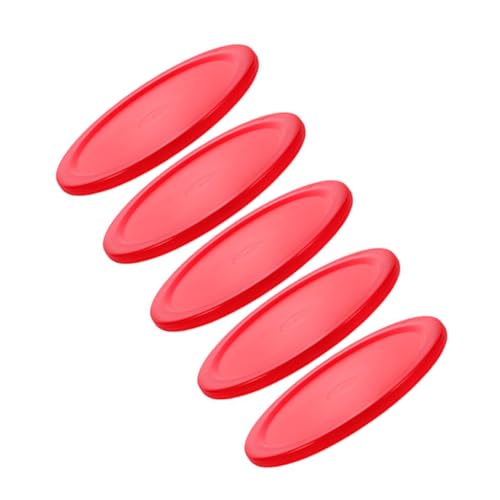 BESPORTBLE 5Pcs Thickened Red Air Hockey Replacement Accessories for Game Tables Compatible with Various Air Hockey Equipment for Adults