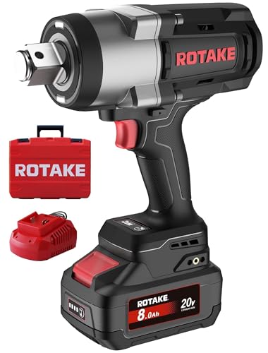 ROTAKE 20V Professional 1" Cordless Impact Wrench Kit, 1880 