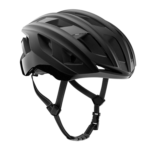Lylithuif Casque de vélo Casque de Cyclisme sur Route Casquette de sécurité Respirante Système de réglage aérodynamique pour Hommes Adultes Vélo de Route Matériau PC EPS Taille M L Sangles (L)