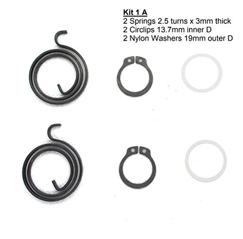 FixitFlo Door Handle Repair KIT: 2 Springs 2 Circlips and 2 Nylon Washers, KIT 1A (2.5 Turns x 3mm, Circlips & 19mm Nylon Washers) - Image 2
