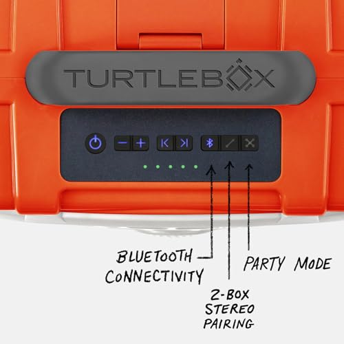 Image of Turtlebox Original Gen 3: Portable Outdoor Bluetooth Speaker - Ultra-Loud (120dB), Waterproof (IP67), Rugged, Impact-Resistant, 3-Day Battery | Party Mode: Unlimited Pairing Stereo, Orange /Gray
