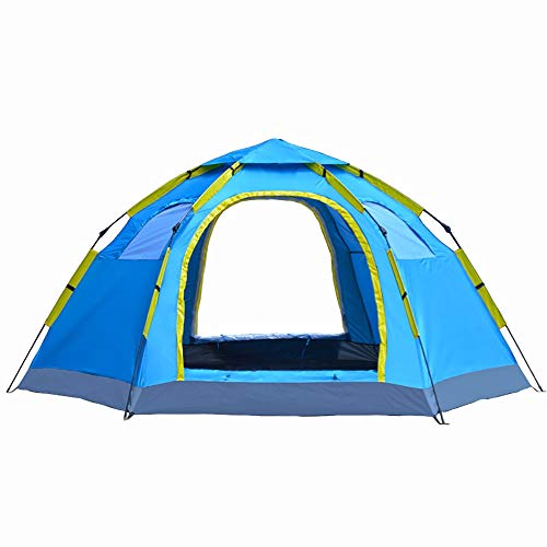 Tente camping 6 personnes automatique grand abri hexagonal de groupe