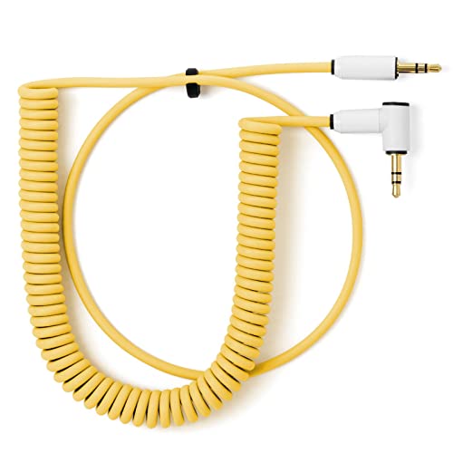 Cable de audio MyVolts Jack 3.5mm rizado amarillo miniatura 1