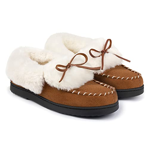 Rockdove Women's Trapper Moc Memory Foam Slipper, Size 8-9 Us Women, Chestnut #TOP4