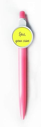 Yes You Can Inspirational Quote Sayings Rollerball Tip Blue Retractable Pen Write Stationery