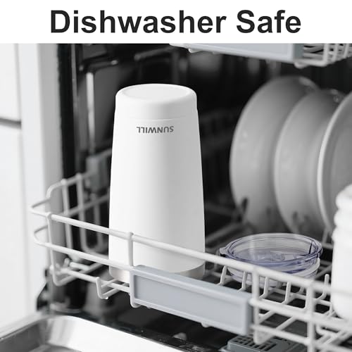 Image of SUNWILL Travel Coffee Tumbler 20 oz, Insulated Mug with Lid, Stainless Steel Cup for Hot and Cold Drinks, Powder Coated White