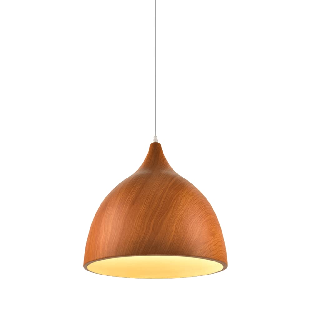 Candelabros para techos oscuros solucionados con lámpara colgante grano de madera industrial E27 8