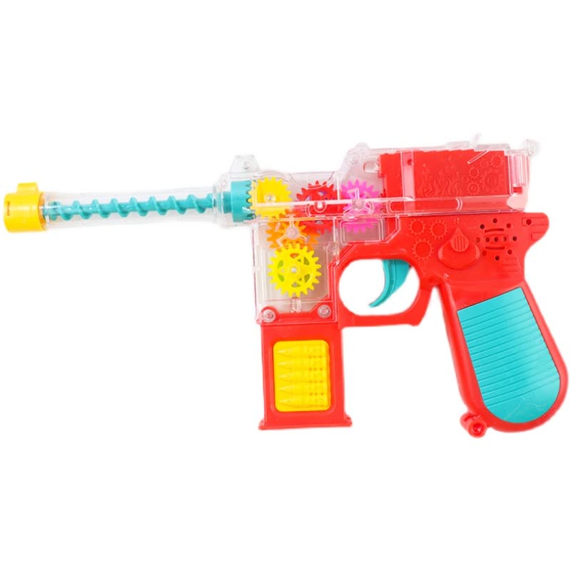 PLUSPOINT Transparent Gun Toy for Kids with 3D Lights Musical with Moving Gears Concept Gun Toys with Colourful Flashing Light Music Toy for Boys Girls Kids Birthday Gift Pack of 1pc (Gear Pistol) 2