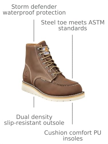 Image of Carhartt Men's Waterproof 6 inch Moc Steel Toe Wedge Work Boot