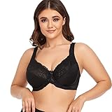 Ayigedu UK Ladies Plus Size Full Coverage Bra Non Padded Underwire Minimizer Bras 38E Black - Image 3