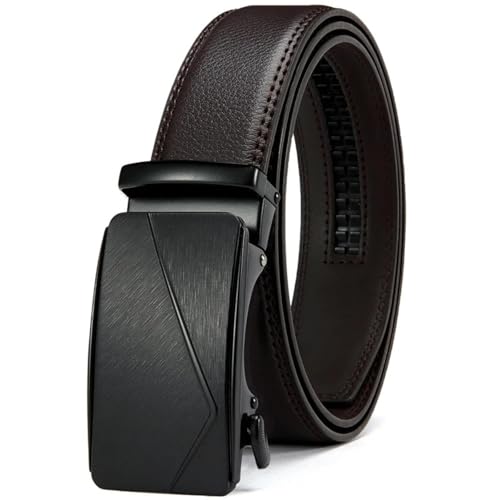 Ceinture automatique en cuir véritable haut de gamme avec boucle métallique pour homme exigeant