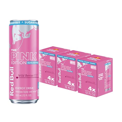 Image of Red Bull Sugar-Free Wild Berries, Pink Edition, with 114mg Caffeine plus Taurine & B Vitamins, 12 Fl Oz, Pack of 12 Cans