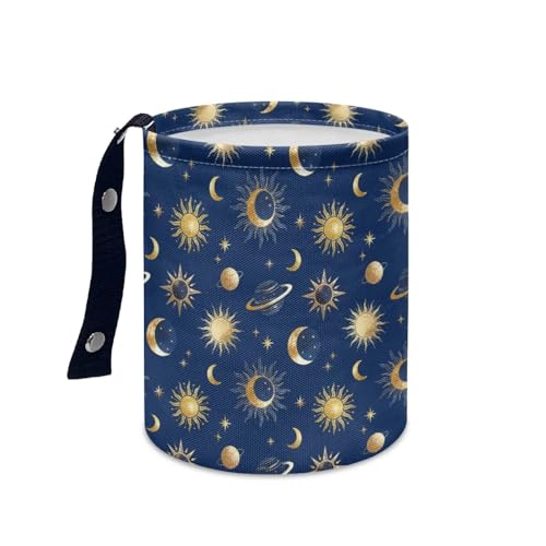Image of Moon Star Car Trash Can, Cute Car Trash Bag, Hanging Organizer and Storage Bag, Universal Fit for Front Seat, Back Seat, Floor, Headrest