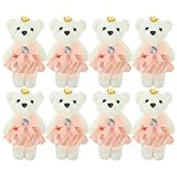 Veemoon 10 Stück Teiliges Weich und Langlebig Niedliche Kuscheltier Dekoration für Hochzeit Valentinstag Auto Wohnraumgestaltung Vielseitige Kleine Bär Puppen mit Charmantem Design