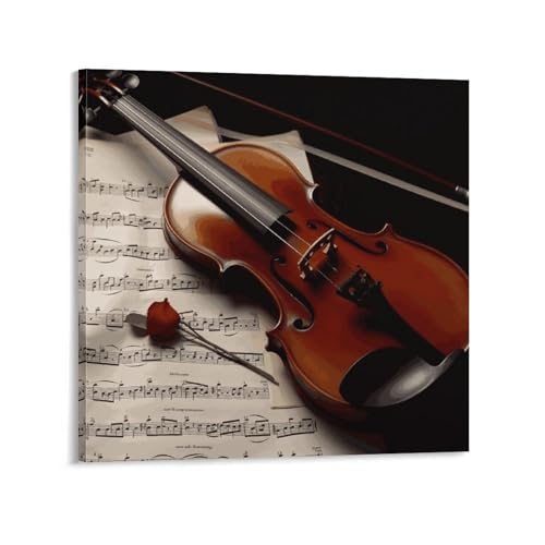 Toile murale abstraite violon décoration salon chambre bureau 60x60