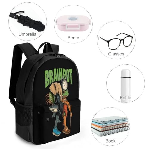Italian-Brainrot Merch Backpack With Pocket Italian-Brainrot Meme Travel Backpack 42x30.5cm4