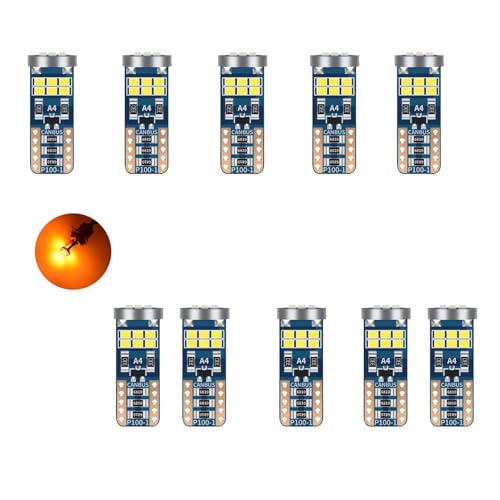 YOUNLEN T10 W5W LED 6500k (Amarillo),Canbus Sin Errores,12V,396LM,2.1W,18SMD 2016Chips,LED Luces Interiores Del AutomóVil, Luces Interiores Del AutomóVil Esperar(10 Piezas)
