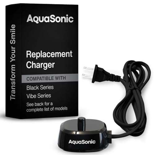 AquaSonic Electric Toothbrush Charger Conductive Charging Dock Compatible with Most AquaSonic Toothbrushes Genuine Authentic Parts (Black)