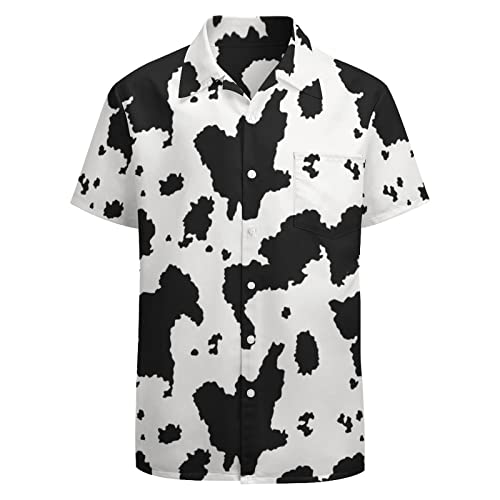 Men's Novelty Button Up Shirt Funky Short Sleeve Party Shirts Casual Hawaiian Beach Shirt