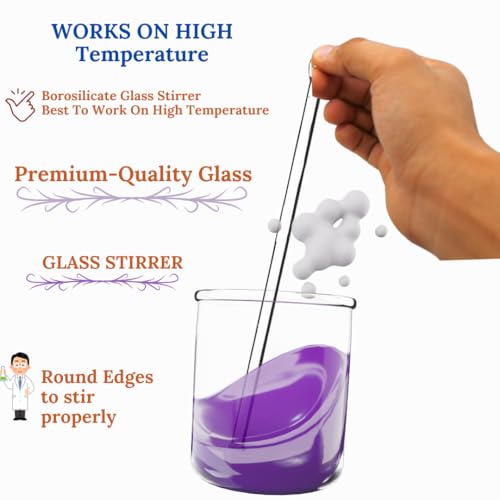 Image of Labworld glass stirring rod used for chemistry lab set of 12 pcs 150mmx6mm long,laboratory stirrer for mixing chemicals