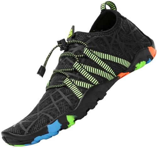 SAGUARO Escarpines Hombre Mujer Zapatillas de Agua Antideslizantes Zapatos de Agua Secado Rápido Zapatillas Playa Calzado para Natacion Surf Acuaticas Piscina Negro Gr.42 EU