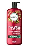 Herbal Essences Shampoo con Aceite de Ricino y Granada, Sin Parabenos, Sin Aceites Minerales, Pelo Largo y Fuerte, 1L