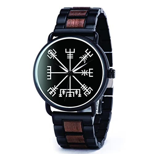 Montre en bois Viking homme légère contre les allergies au métal