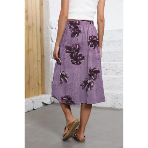Image of Witsmile Flowy Skirt Elastic High Waist A-Line Skirt with Pockets Bohemia Cover-up for Women 2026 Trendy(S-2XL)
