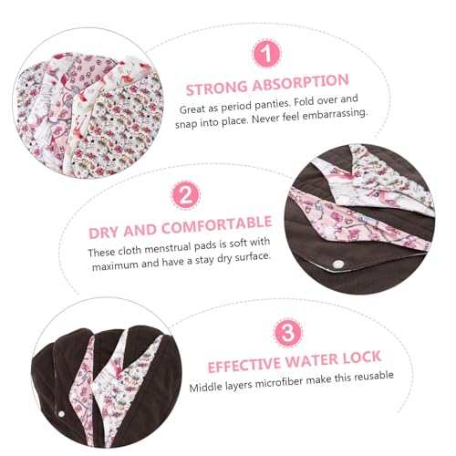 Beaupretty 5 Pçs Lavável Tia Toalha Almofada De Pano Menstrual Almofada De Pano Higiênico Reutilizáv