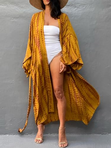 Image of Kaftan Dresses for Women Plus Size Summer Beach Dress with Print and Swim Cover Ups