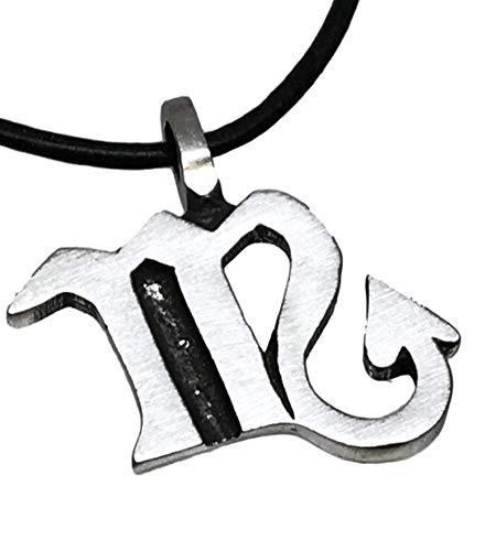 Pewter Scorpio The Scorpion Zodiac (October 24-November 22) Astrology Pendant on Leather Necklace