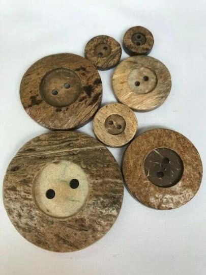 Coconut Wood Buttons - 15mm, 18mm, 20mm, 25mm, 29mm, 34mm, 38mm, 51mm 6 Pack or 10 Pack (38mm-6 Pack)