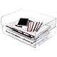Tomorotec büro zubehör, 2 Stück, papierablage, briefablage a4, transparent, PET, stapelbar, Dokumenten-Organizer,ablage Schreibtisch，Schreibtisch