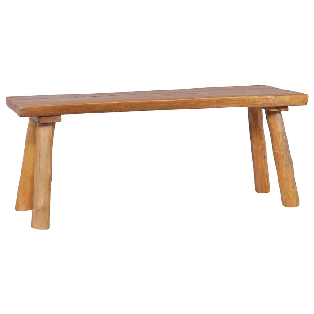 Ławka ogrodowa 120 cm, lite drewno tekowe, z lazurą olejową, do korytarza, salonu, na taras, do użytku wewnątrz i na zewnątrz, ławka do siedzenia o stabilnej konstrukcji i wszechstronnym