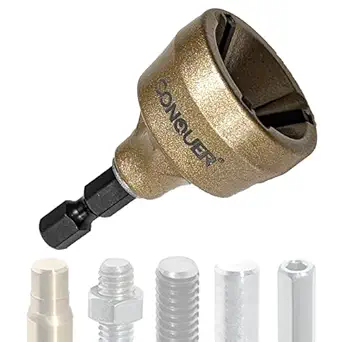 CONQUER Tools Deburring External Chamfer Tool, Premium Tungsten Blade, Deburring Drill Bit, Remove Burr Tools Quick Release Shank Fits for 1/8