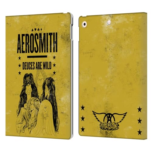 Housse iPad 10.2 Aerosmith Deuces are Wild étui portefeuille cuir vintage rock