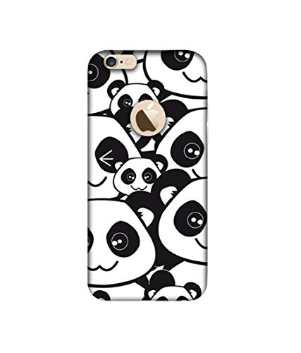 Image of Amazon Brand - Solimo Designer Panda Texture 3D Printed Hard Back Case Mobile Cover for Apple iPhone 6 / 6S (Logo Cut)