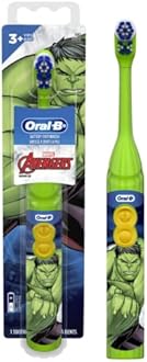 Oral-B Kid's Battery Automatic Toothbrush Featuring Marvel's Avengers, Soft Bristles, For Kids 3+ (Character May Vary), 1 Piece,Red