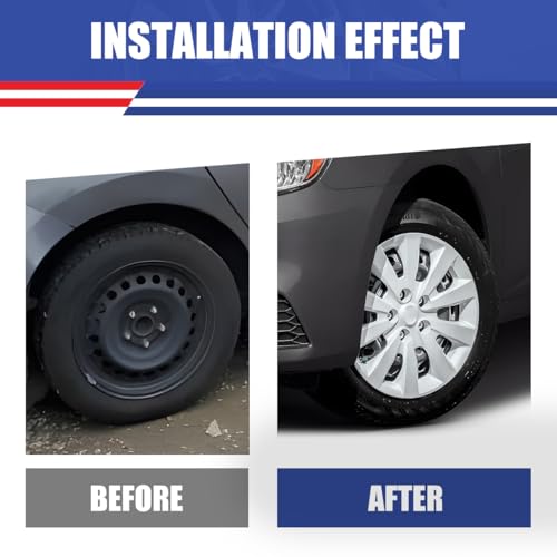 Image of Winjet 16 inch Hubcaps Wheel Rims Cover for 2013-2019 Nissan Sentra & 2011-2017 Nissan Leaf Wheel Rim Covers,Heavy Duty PP Material Snap On Installation (16 Inch Set of 4, White Lacquer)